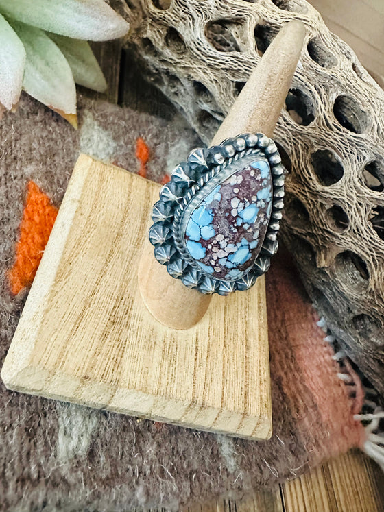 Navajo Golden Hills Turquoise & Sterling Silver Ring Size 7