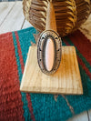 Navajo Sterling Silver & Queen Pink Conch Adjustable Ring