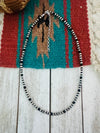 Navajo Sterling Silver Pearl & Onyx Beaded 16” Necklace