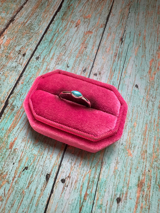 Handmade Sterling Silver & Turquoise Single Oval Stone Ring