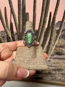  Beautiful Handmade Sonoran Mountain Turquoise And Sterling Silver Adjustable Single Stone Ring