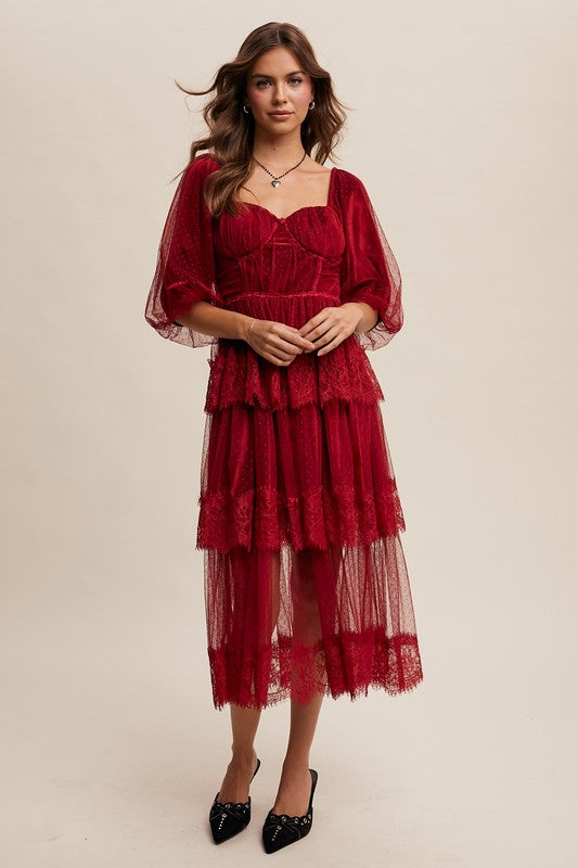 Crimson Rose Corset Dress