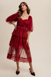  Crimson Rose Corset Dress