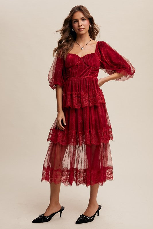 Crimson Rose Corset Dress