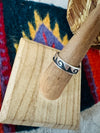 Hopi Overlaid Sterling Silver Swirl Cigar Band Ring