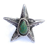 Navajo Royston Turquoise & Sterling Silver Star Ring Size 10.5 Signed