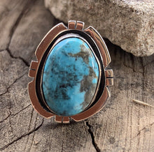  Navajo Kingmen Turquoise & Sterling Silver Wave Ring