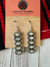 Handmade Mother of Pearl & Sterling Silver Dangle Earrings Signed Nizhoni