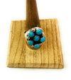 Navajo Turquoise & Sterling Silver Cluster Cigar Band Ring