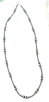 Navajo Sterling Silver Pearl 24” Beaded Necklace