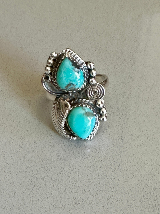 Twice The Turquoise Handmade Turquoise Sterling Silver Ring