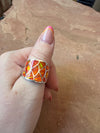 Beautiful Handmade Orange Fire Opal And Sterling Silver Ring