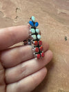 4TH OF JULY COLLECTION Handmade Red, White & Blue Fire Opal & Sterling Silver Adjustable Ring Signed Nizhoni