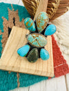 Navajo Multi Turquoise & Sterling Silver Adjustable Cluster Ring