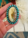 Navajo Ribbon Turquoise & Sterling Silver Ring Size 7