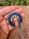 4TH OF JULY COLLECTION Handmade Coral, Lapis, Mother of Pearl Adjustable Naja Ring