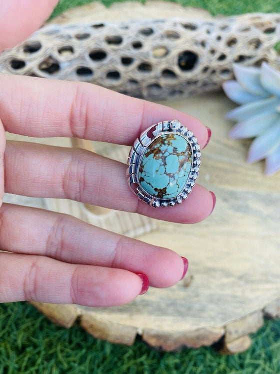 Navajo Royston Turquoise & Sterling Silver Ring Size 9