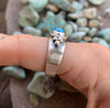 Navajo Turquoise & Stamped Sterling Silver Ring