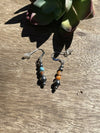 Navajo Sterling Silver Pearl, Turquoise & Spiny Spice Beaded Earrings