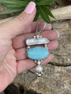 Turquoise & Mother Of Pearl Sterling Silver Navajo Pendant