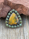 Navajo Turquoise & Bumble Bee Cluster Jumbo Ring Size 7