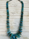 Navajo Turquoise & Sterling Silver Pearl Beaded Jumbo Necklace 38 Inch