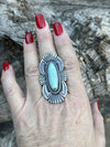 Navajo Sterling Silver Turquoise Nouveau￼ Statement Ring Sz 8