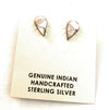 Zuni Sterling Silver & Mother Of Pearl Inlay Tear Drop Pink Stud Earrings