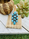 Navajo Turquoise & Sterling Silver Cluster Adjustable Ring