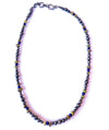 Navajo Lapis, Gaspeite And Sterling Silver Navajo Pearl Beaded Necklace