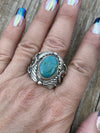 Navajo Sterling Silver Turquoise Southwest Ring Signed