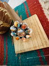 LNavajo Sterling Silver & Multi Stone Spice Cluster Adjustable Ring