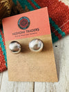 Navajo Sterling Silver Pearl Stud Earrings 14mm