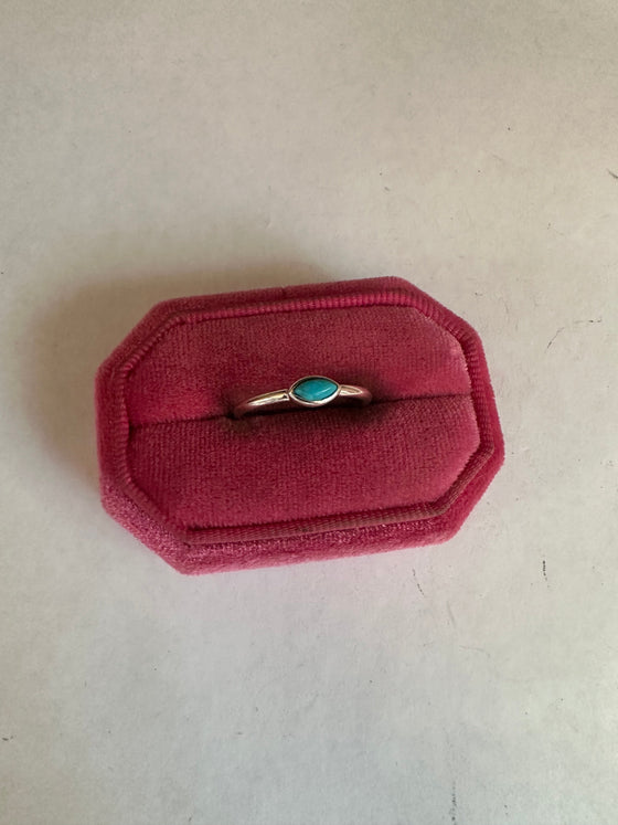 Handmade Sterling Silver & Turquoise Single Oval Stone Ring