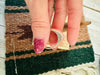 Zuni Sterling Silver & Pink Coral Inlay Dome Ring