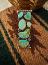 Navajo Royston Turquoise & Sterling Silver Adjustable Cluster Ring