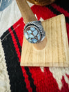 Navajo Golden Hills Turquoise & Sterling Silver Ring Size 9