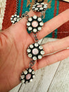 Navajo Sterling Silver & Mother of Pearl Lariat Necklace Set