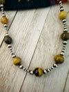 Navajo Sterling Silver Pearl & Bumblebee Beaded Necklace