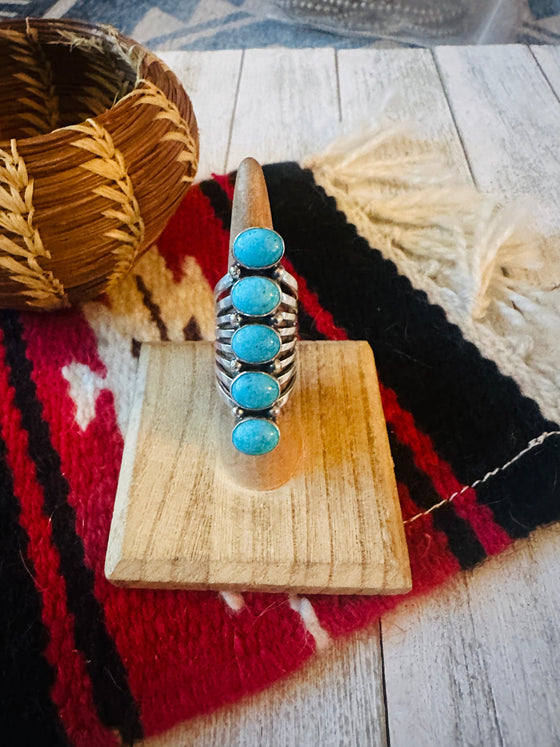 Navajo Turquoise & Sterling Silver Climber Ring