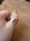 Beautiful Handmade Orange Fire Opal And Sterling Silver Ring