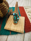 Navajo Sterling Silver & Turquoise Cluster Adjustable Ring