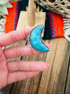 Navajo Turquoise and Sterling Silver Adjustable Crescent Moon Ring