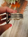 Navajo Onyx, Mother of Pearl & Sterling Silver Cuff Bracelet