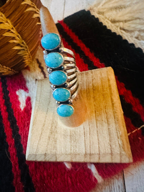 Navajo Turquoise & Sterling Silver Climber Ring