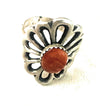 Navajo Sterling Silver & Orange Spiny Flower Ring