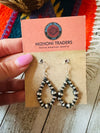 Navajo Sterling Silver Pearl Dangle Hoop Earrings