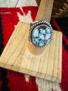 Navajo Golden Hills Turquoise & Sterling Silver Ring Size 9