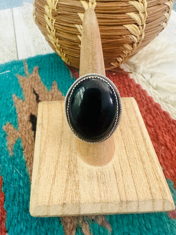 Navajo Black Onyx & Sterling Silver Ring