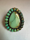 Beautiful Navajo Sterling Silver & Turquoise Statement Ring Size 7 Signed Yellowhorse